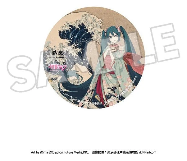 Katsushika Hokusai x Hatsune Miku Pins 6 cm Blind Box - 1 Unidade Aleatória